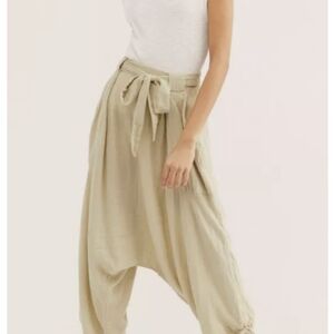 Free People Endless Summer Major Crush Harem Pant Beige Natural Drop Crotch